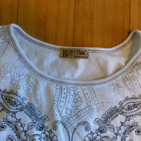 BLUE CANYON BLING BUTTERFLY LS TOP BLOUSE … - Picture 4 of 5